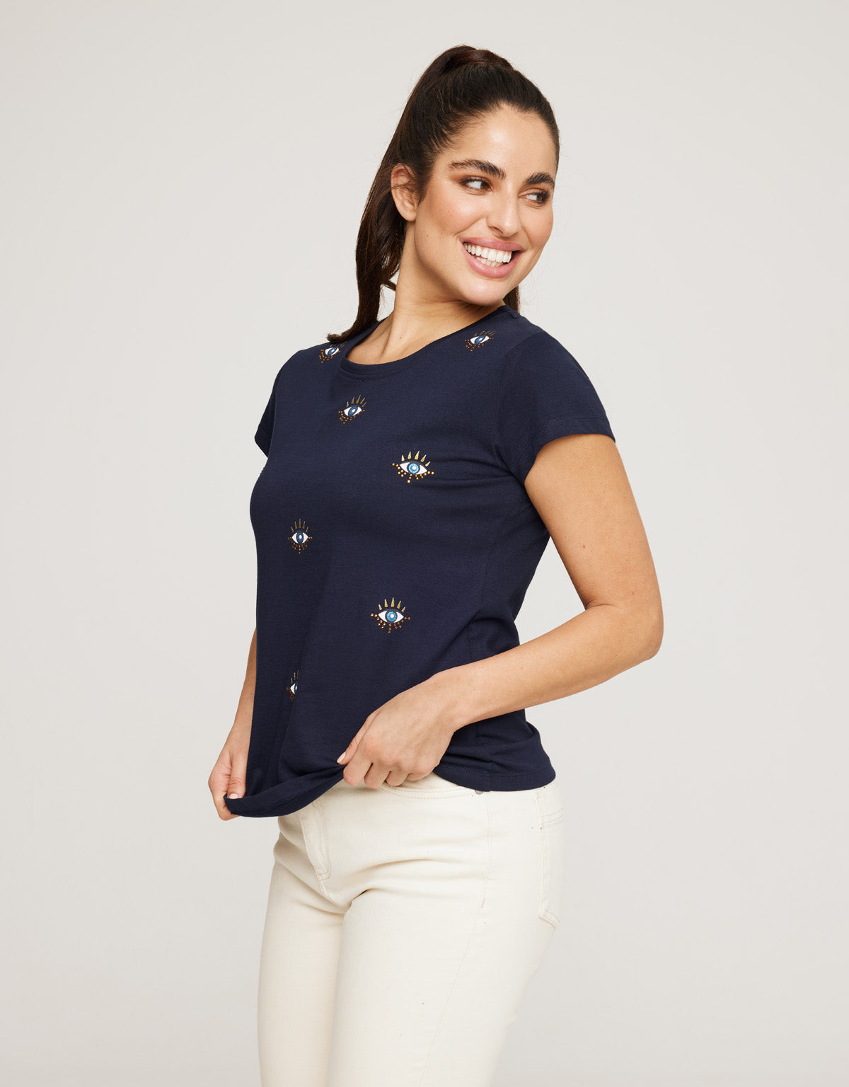 Camiseta Manga Corta Azul Marino - Olhos