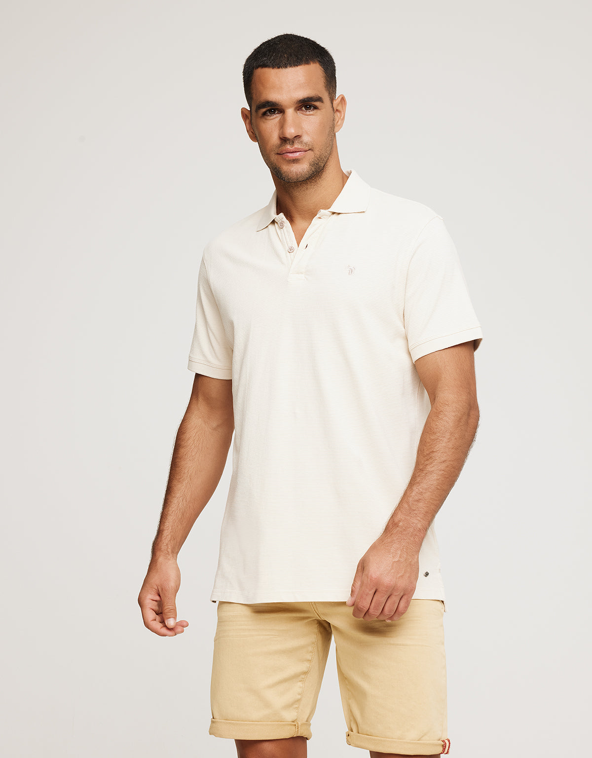 Polo Manga Corta Algodón Beige - Tome