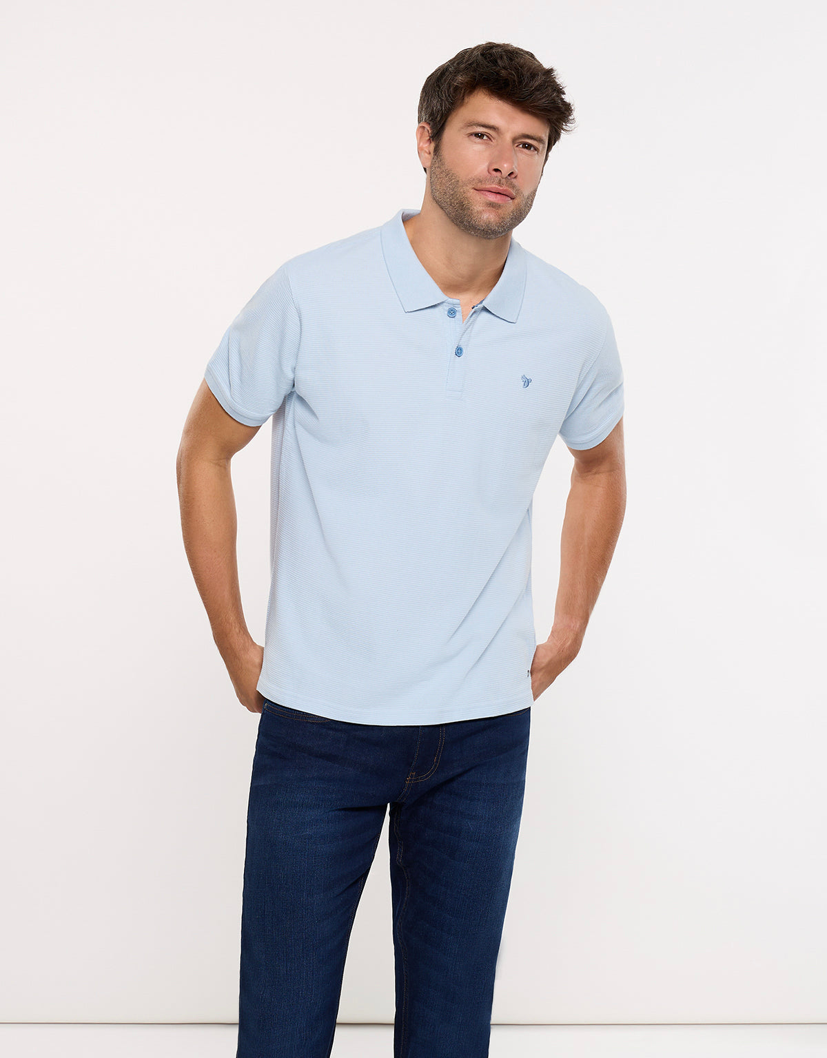 Polo Manga Corta Algodón Azul - Tome