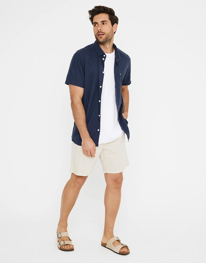 Kurzärmeliges Leinenhemd - Norfolk