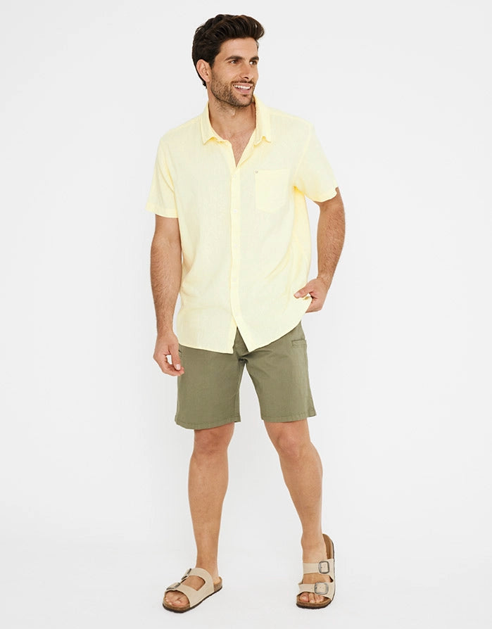 Kurzärmeliges Leinenhemd - Norfolk