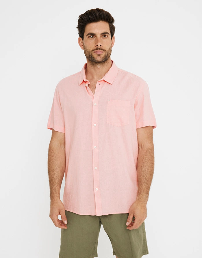 Kurzärmeliges Leinenhemd - Norfolk