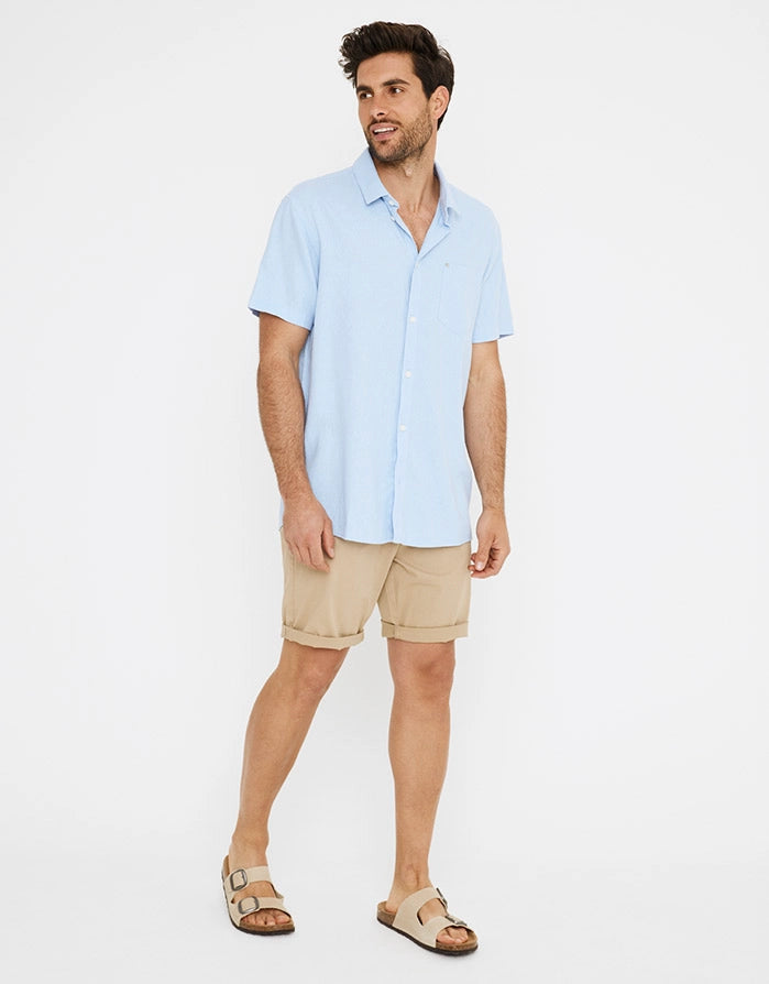 Kurzärmeliges Leinenhemd - Norfolk