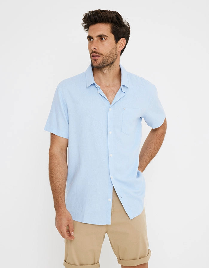 Kurzärmeliges Leinenhemd - Norfolk