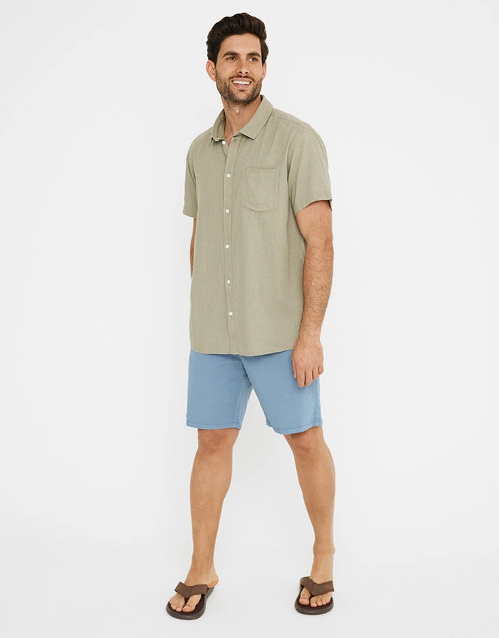 Kurzärmeliges Leinenhemd - Norfolk