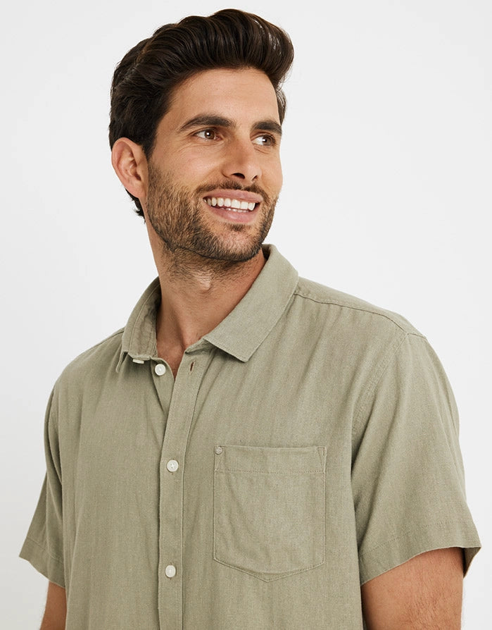 Kurzärmeliges Leinenhemd - Norfolk