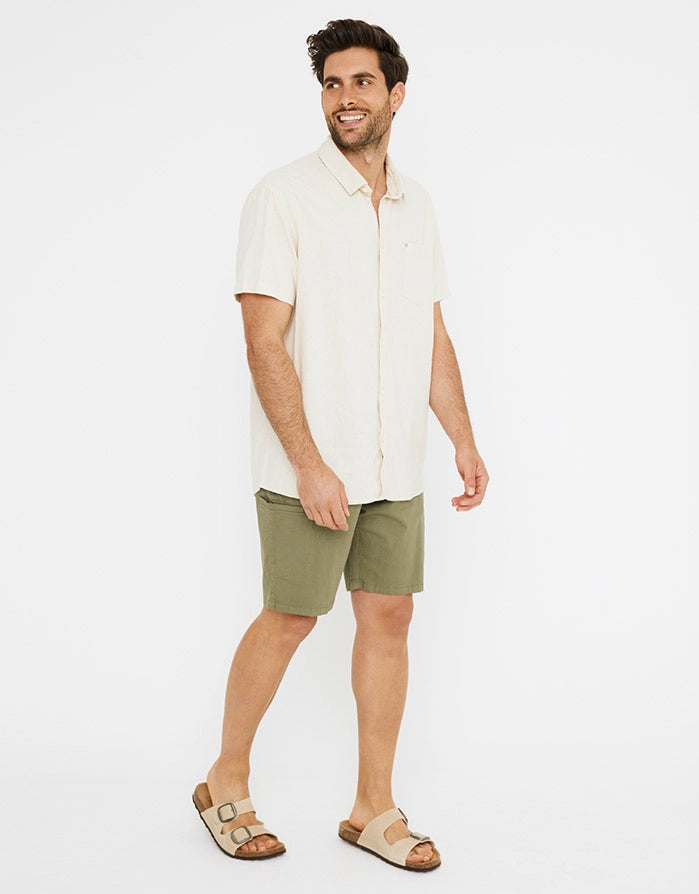 Kurzärmeliges Leinenhemd - Norfolk