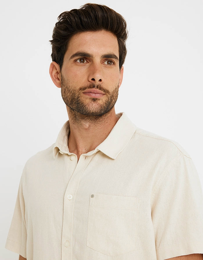 Kurzärmeliges Leinenhemd - Norfolk