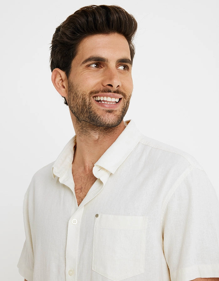 Kurzärmeliges Leinenhemd - Norfolk