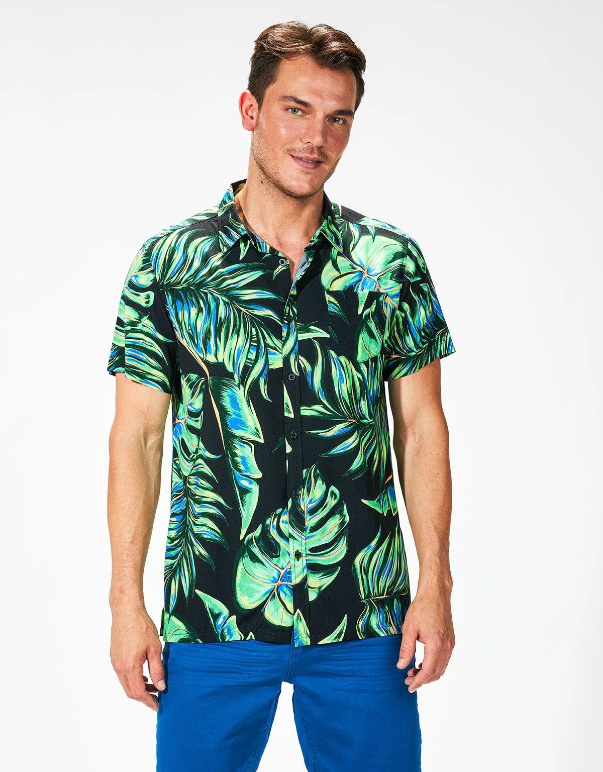 Camisa de Manga Corta Tropical - Wineglass