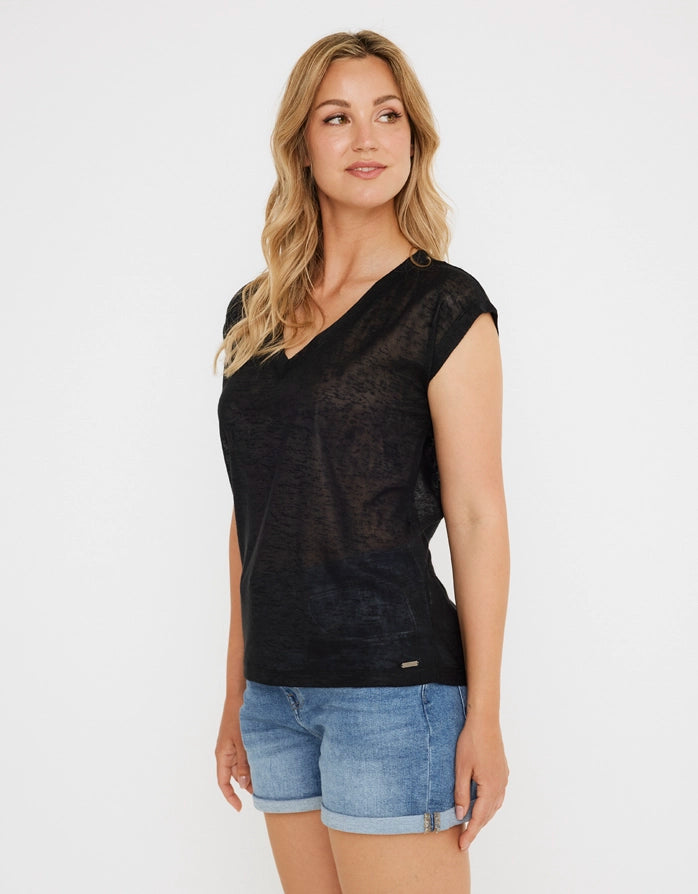 Camiseta Manga Corta Transparencias Negro - Tumi 4