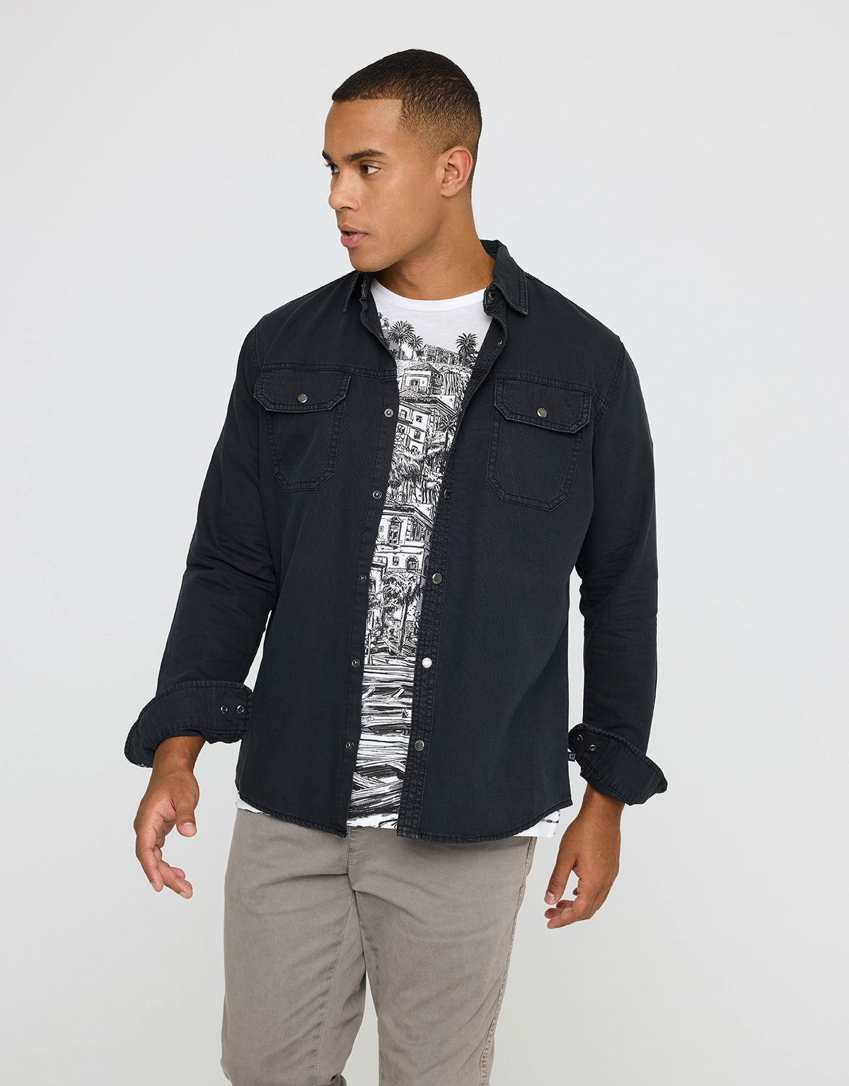 Camisa Manga Larga Negro - Balthasar