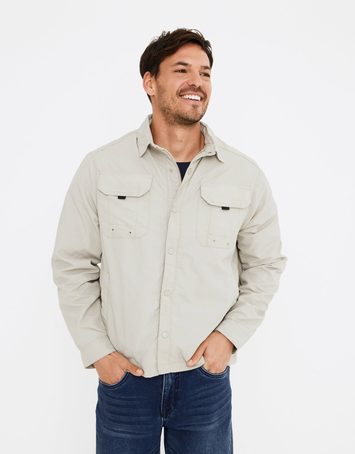 Sobrecamisa bolsillos gris