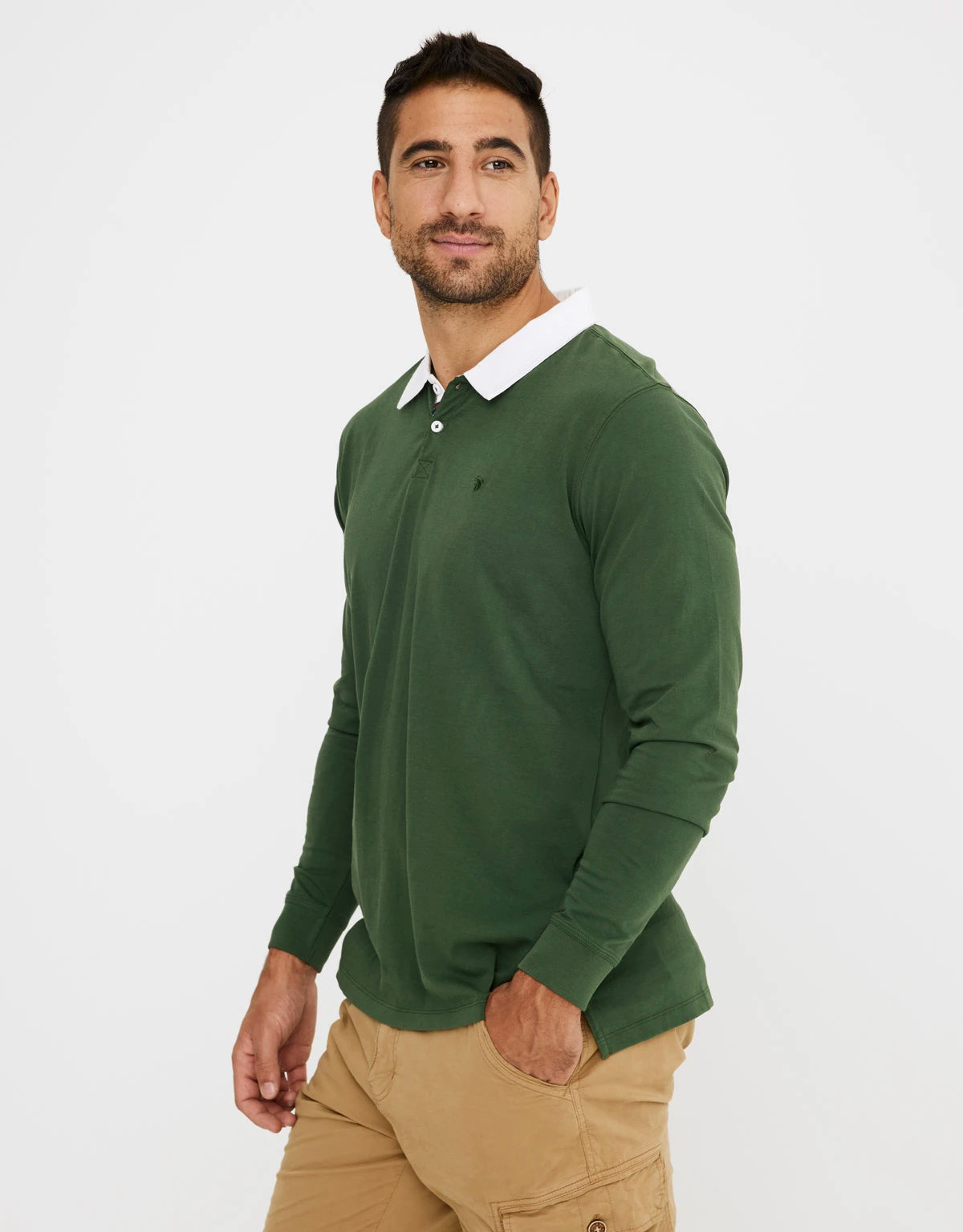 Polo Manga Larga Verde - Dente