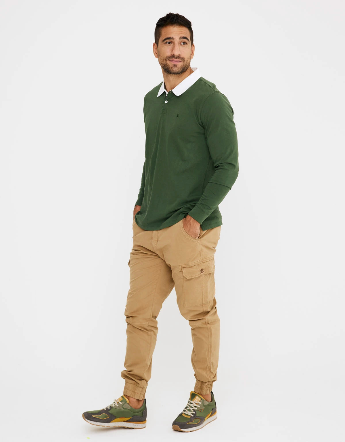 Polo Manga Larga Verde - Dente