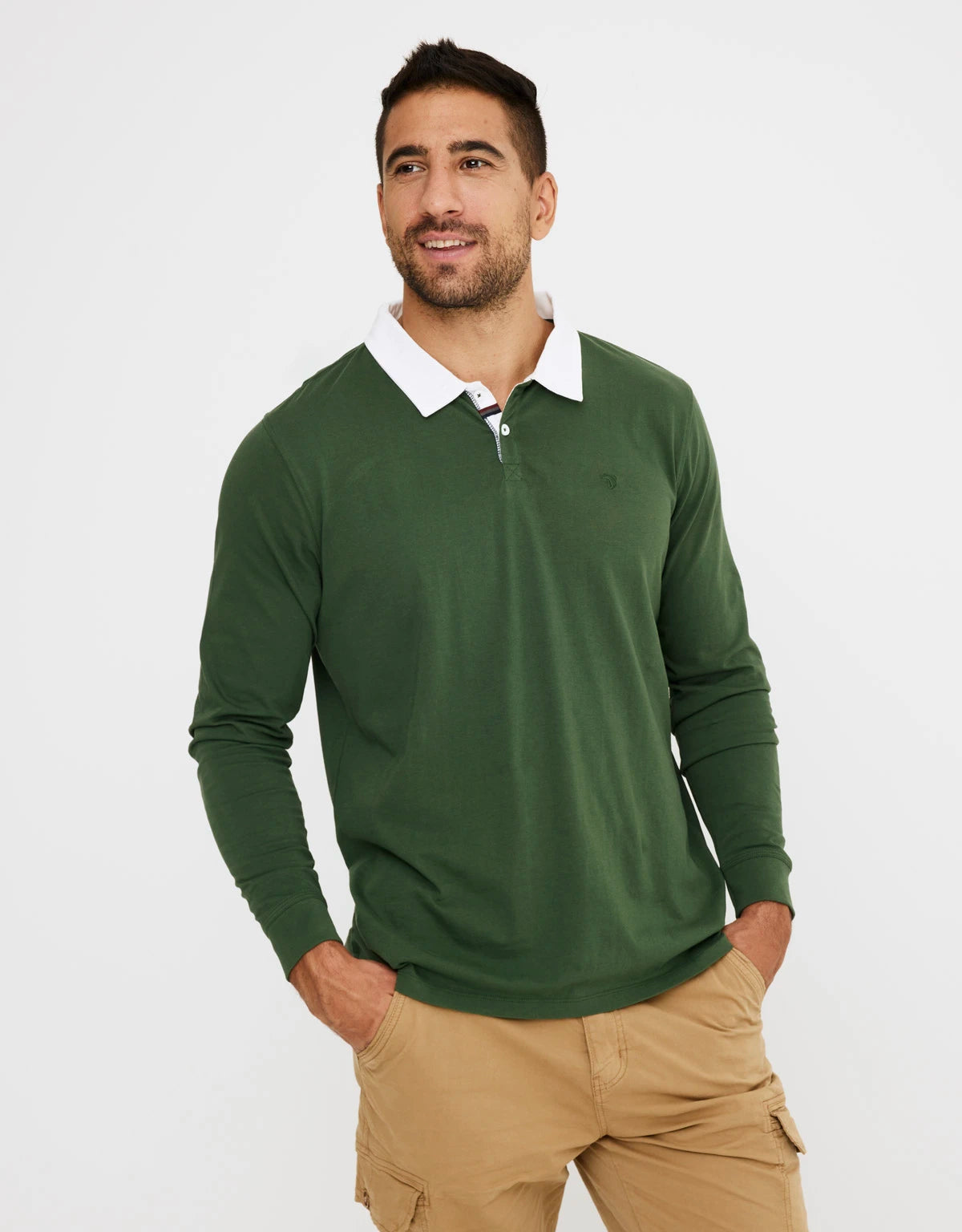 Polo Manga Larga Verde - Dente