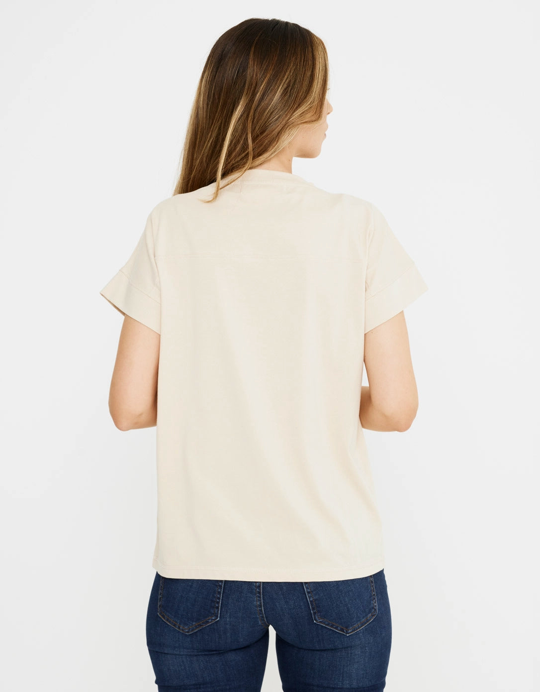 Camiseta Manga Corta Algodón Beige - Gaudrey 2