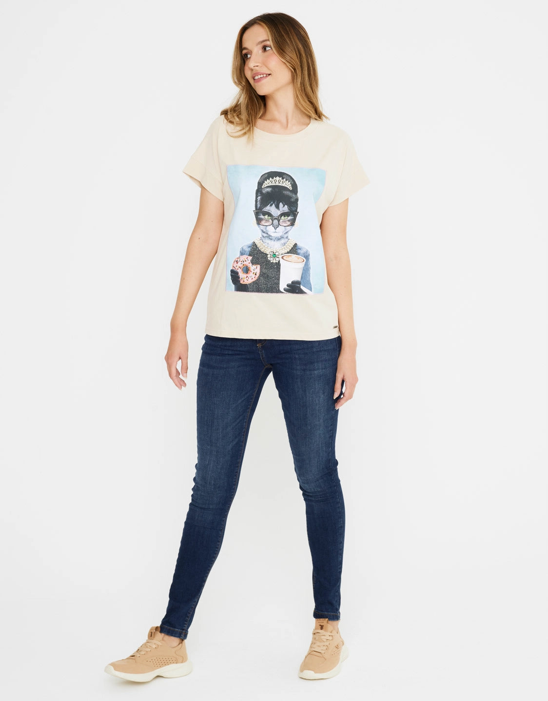 Camiseta Manga Corta Algodón Beige - Gaudrey 5