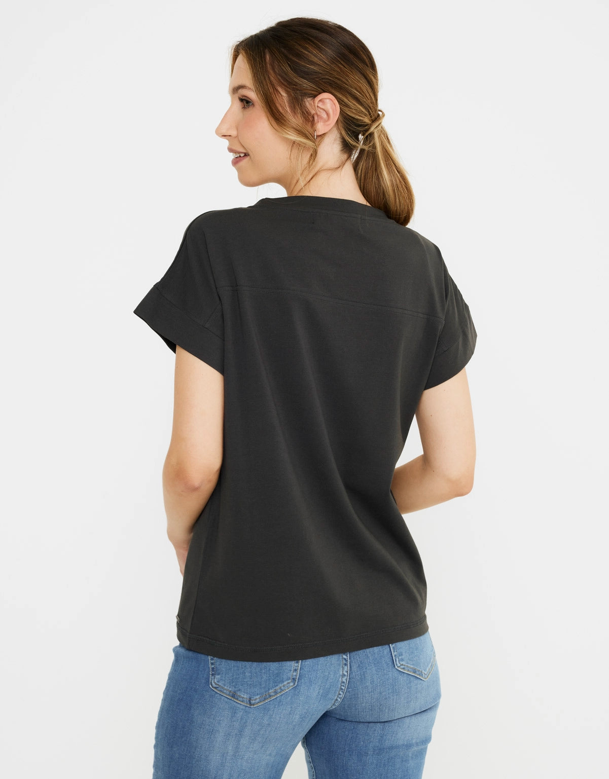 Camiseta Manga Corta Algodón Antracita - Gaudrey 2