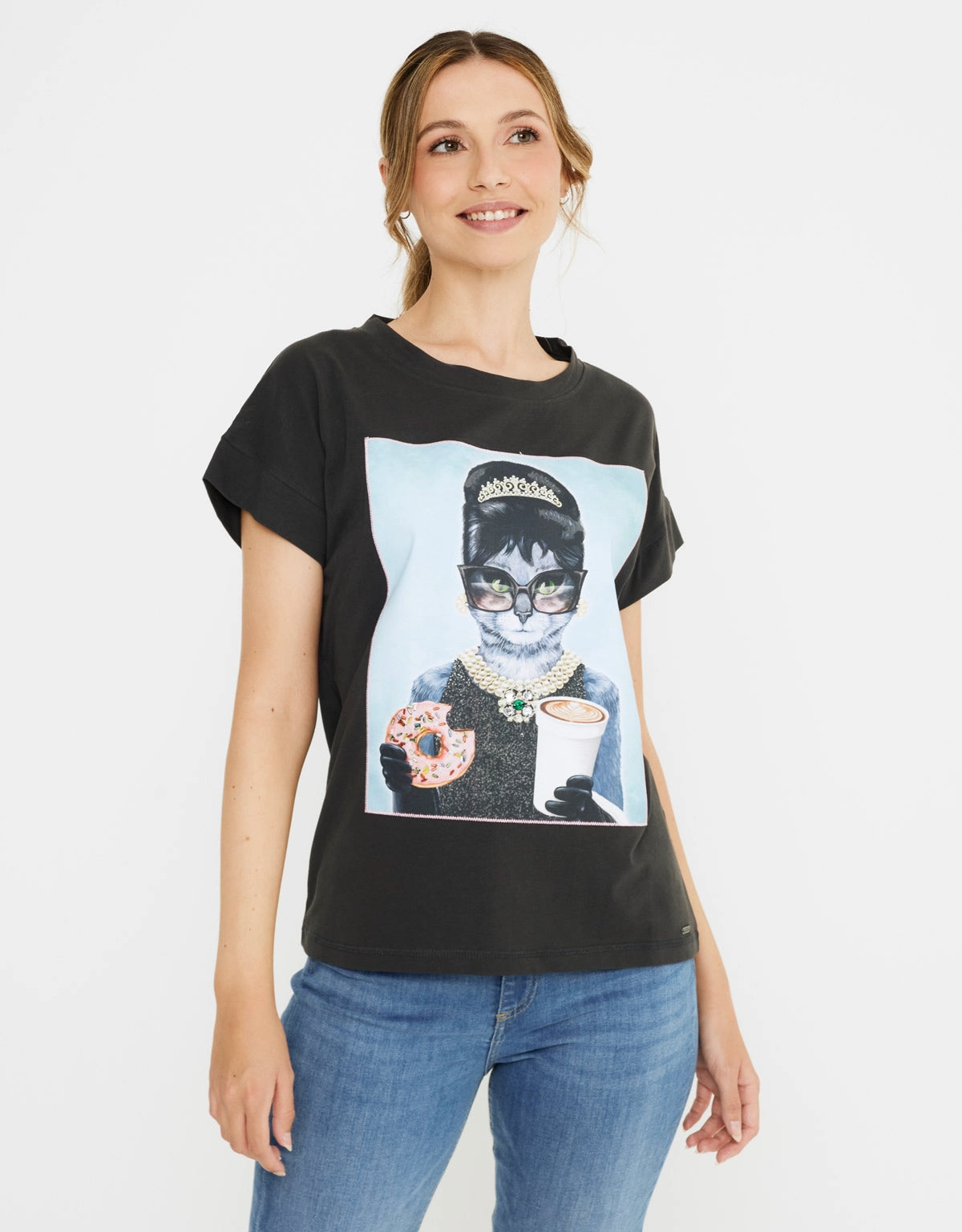 Camiseta Manga Corta Algodón Antracita - Gaudrey