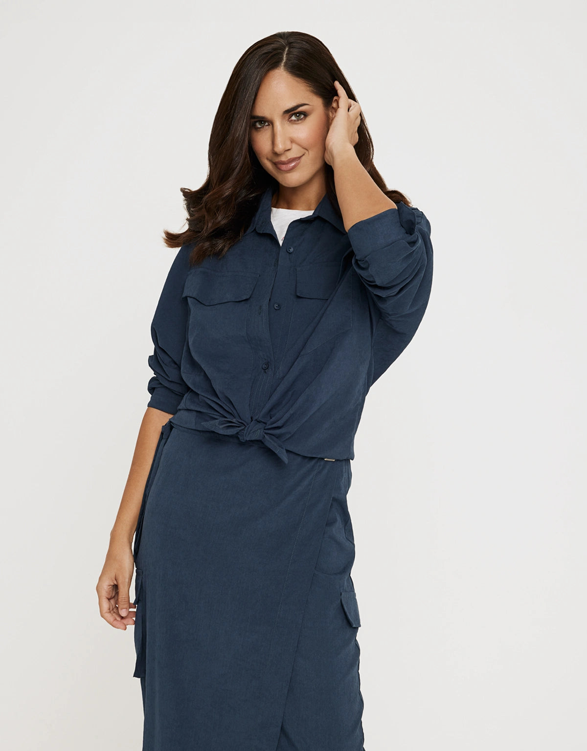 Camisa Manga Larga Azul Oscuro - Presti