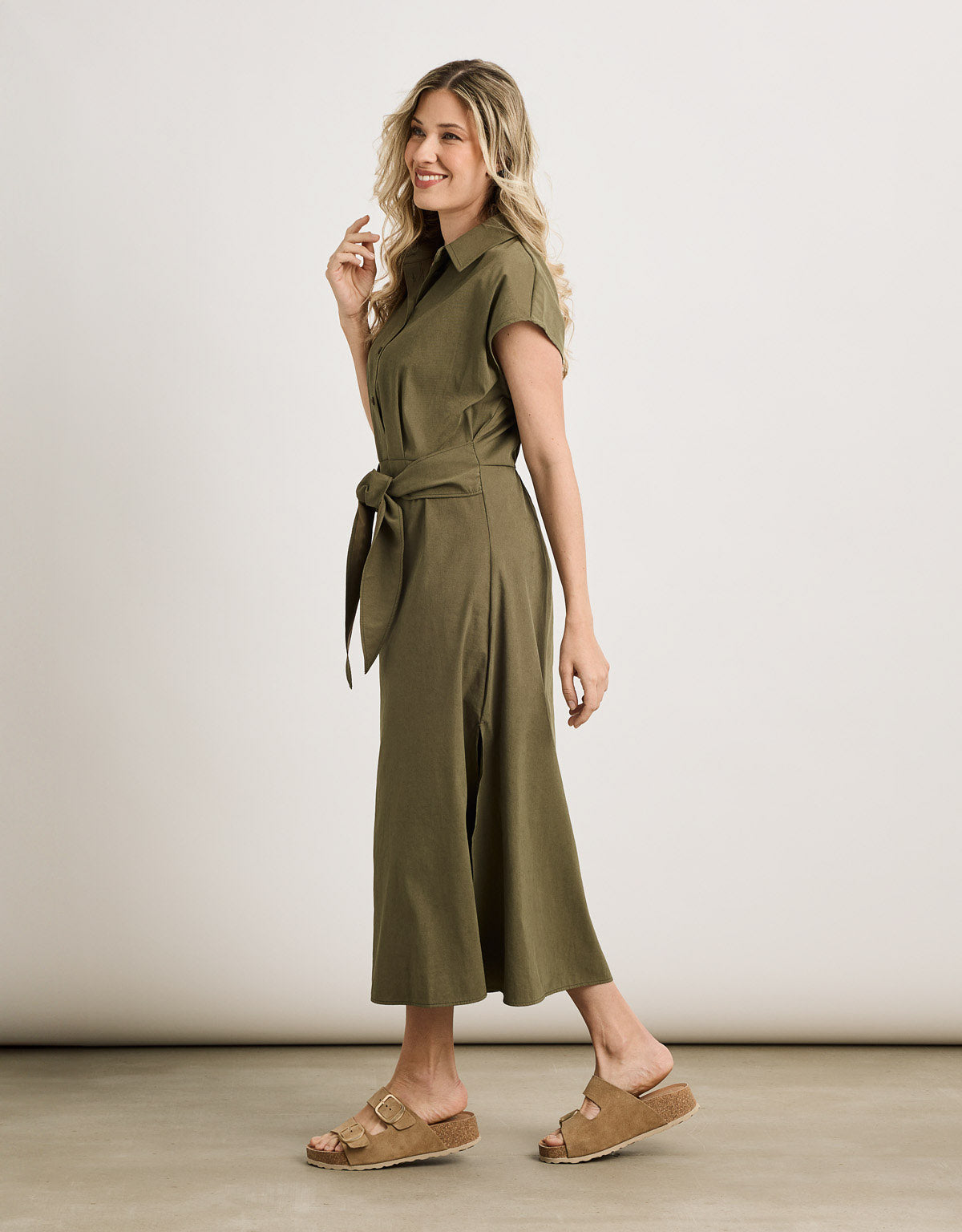 Vestido Midi Caqui - Veronique