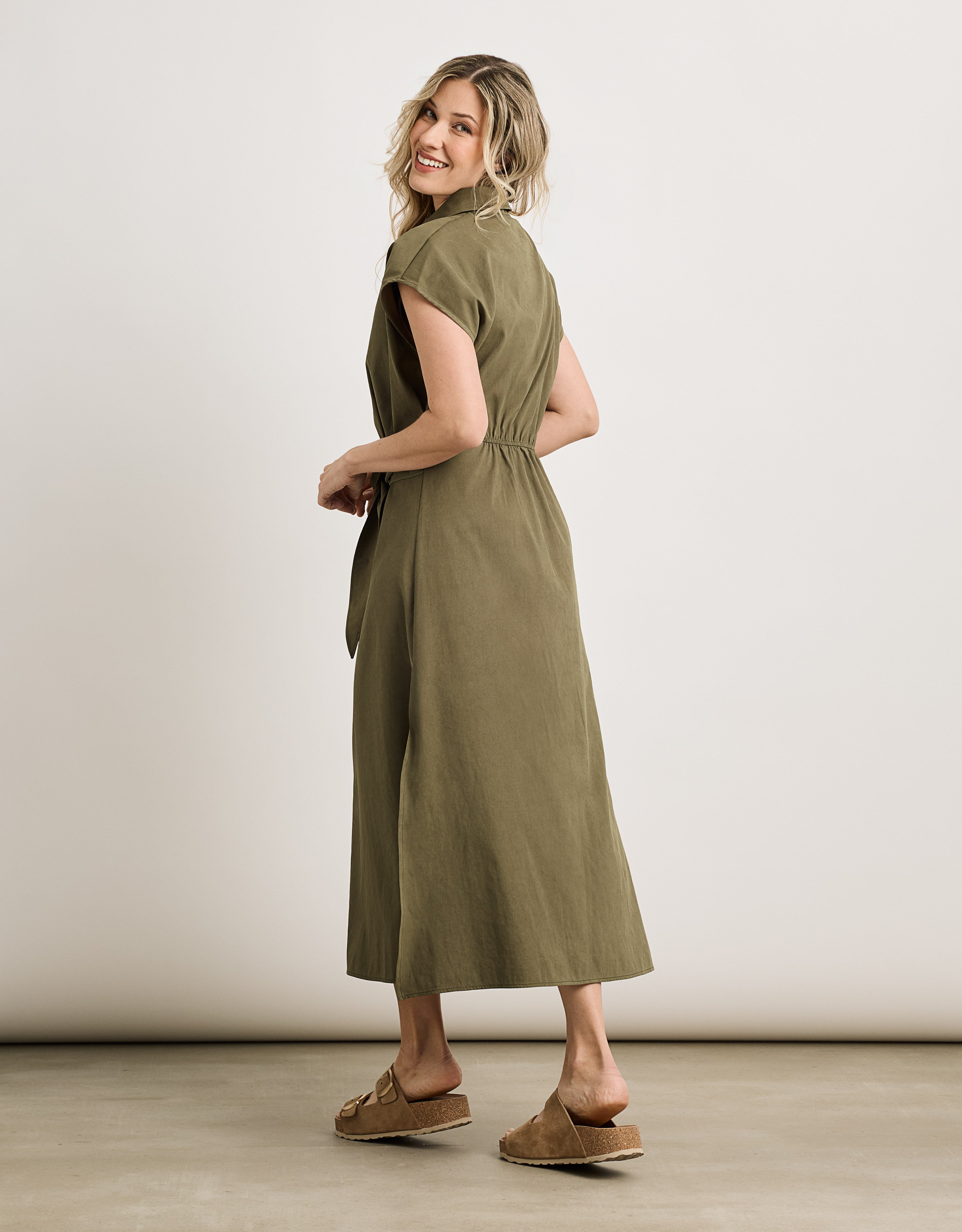 Vestido Midi Caqui - Veronique