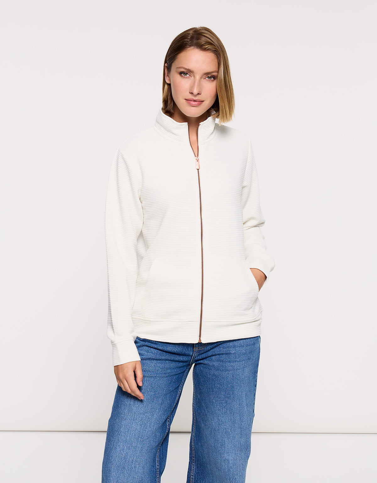 Chaqueta Cremallera Blanco - Tigia