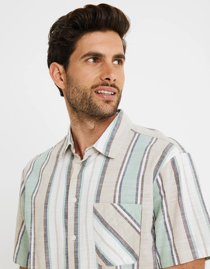 Striped Short Sleeve Shirt - Salah