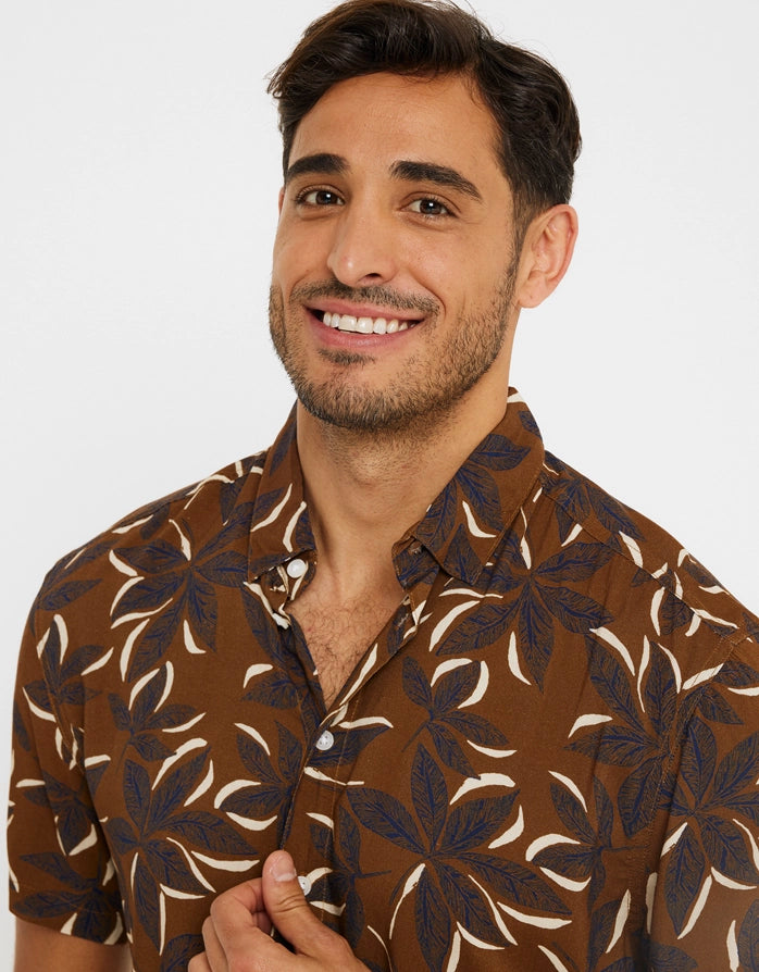 Camisa Manga Corta Marron - Kane