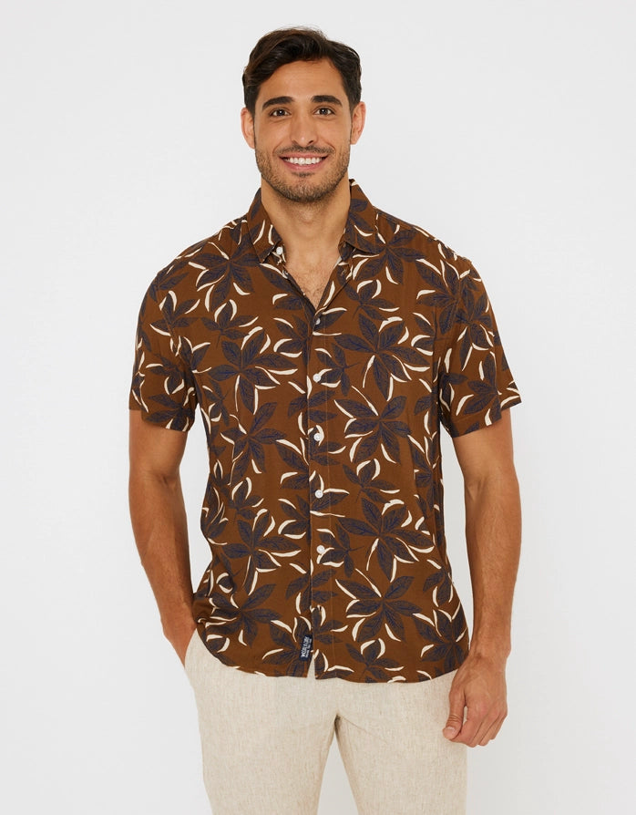 Camisa Manga Corta Marron - Kane