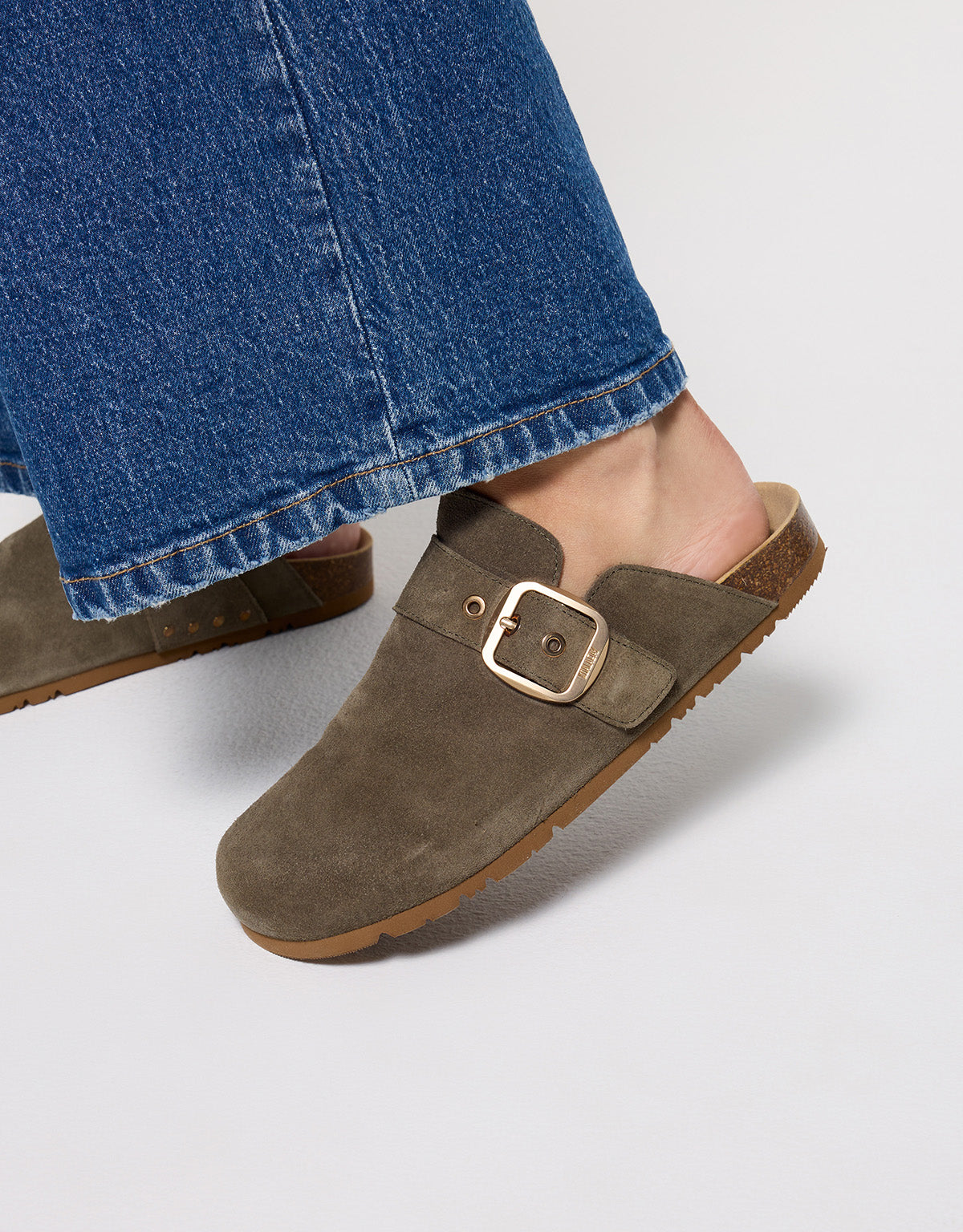 Khaki Suede Clog - Oslo