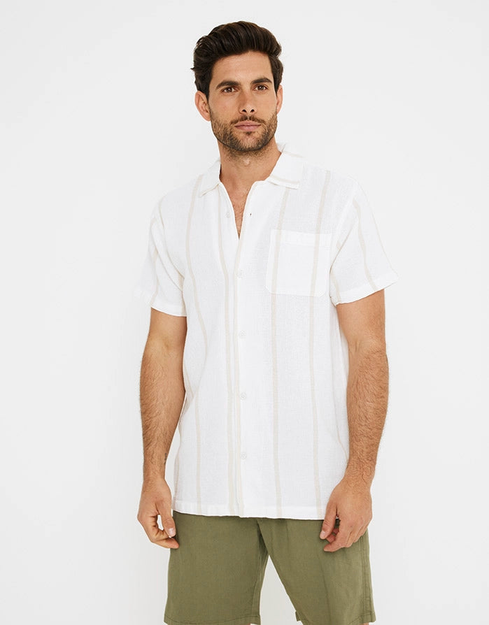 Kurzärmeliges gestreiftes Hemd - Estromboli