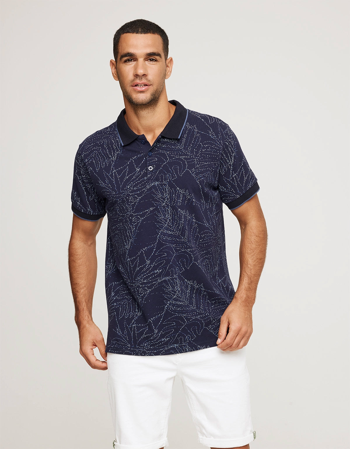 Polo Manga Corta Algodón Azul- Bolos