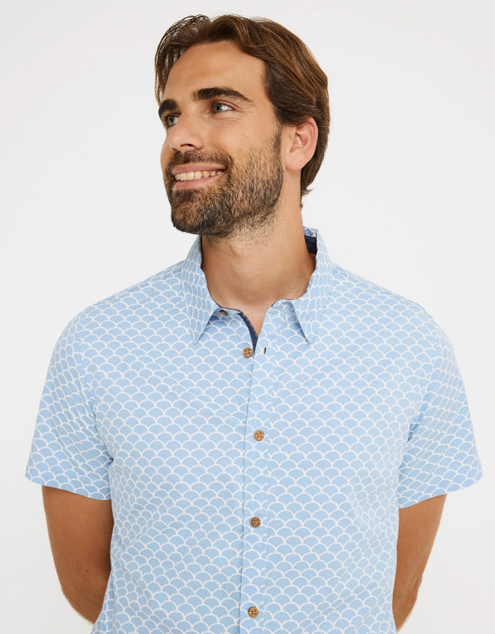 Camisa Manga Corta Azul Claro - Deumax 2