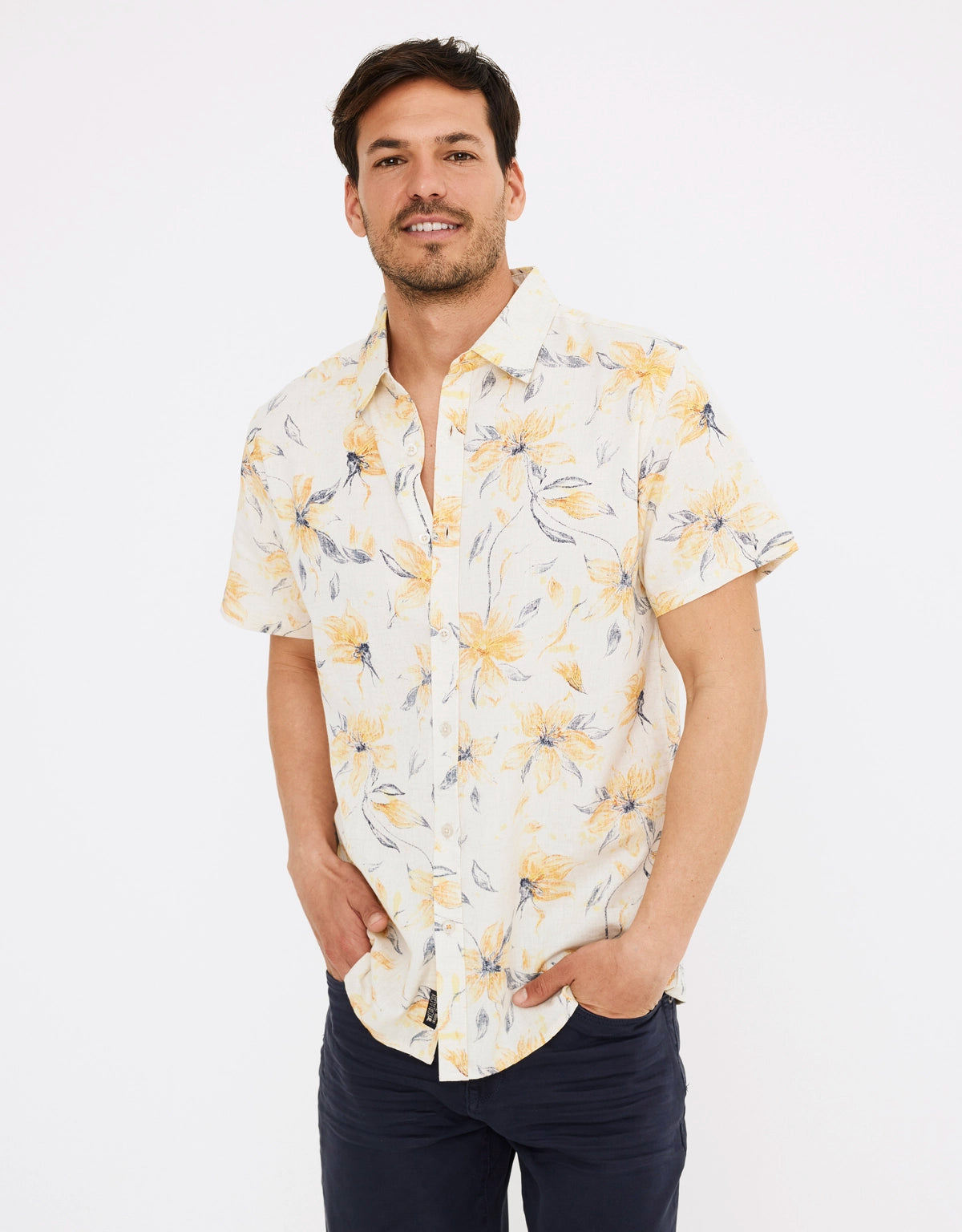 Camisa Manga Corta Estampada - Pampas