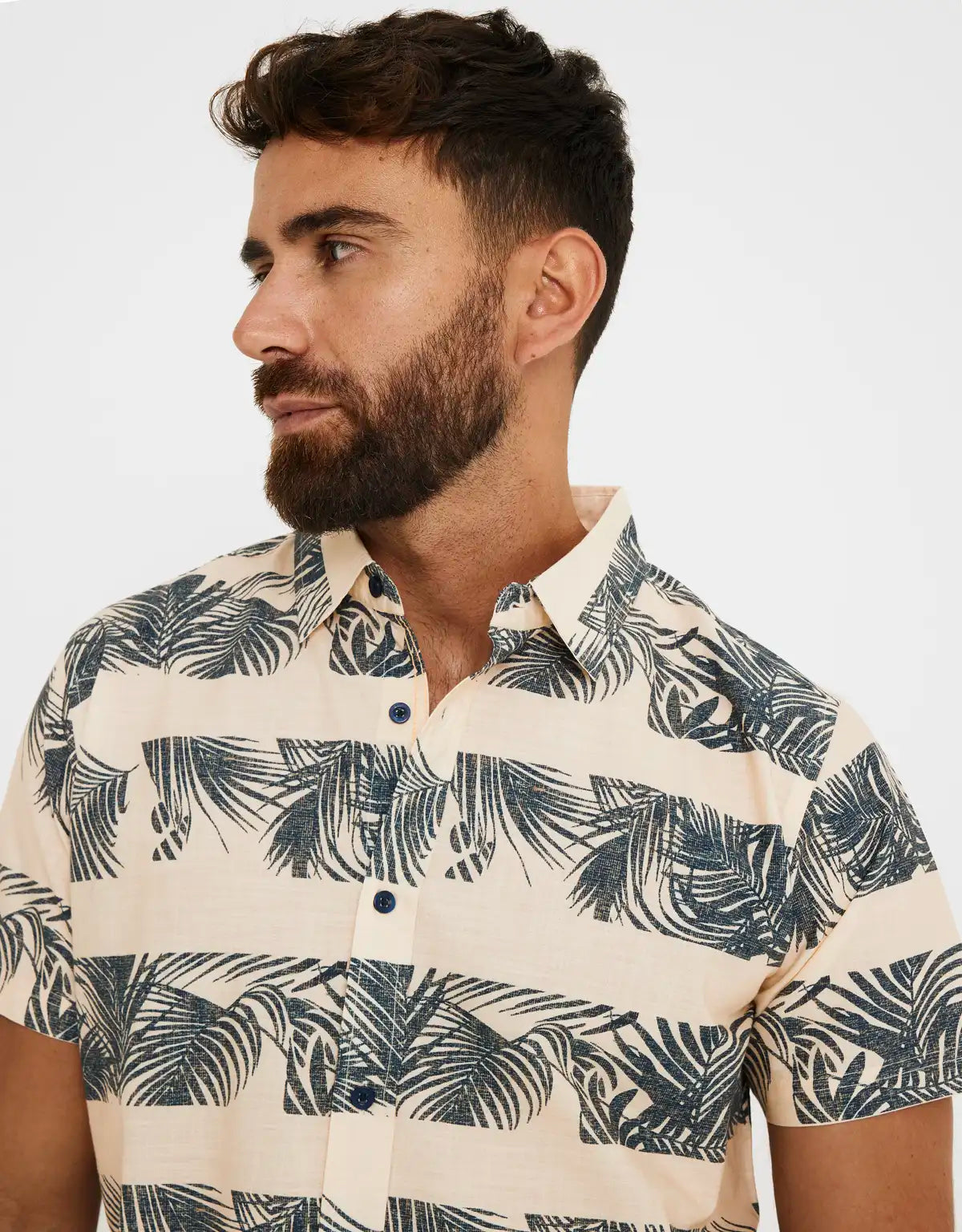 Camisa Manga Corta Estampada Rayas - Spiridion