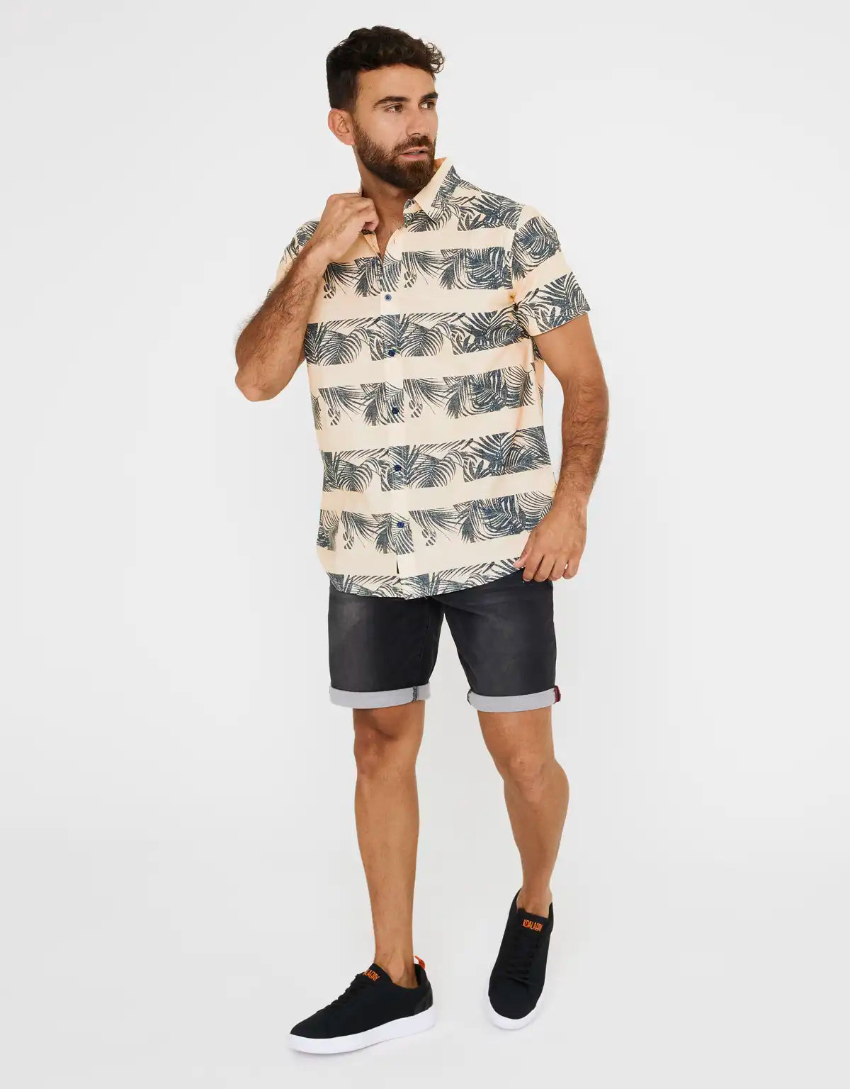 Camisa Manga Corta Estampada Rayas - Spiridion