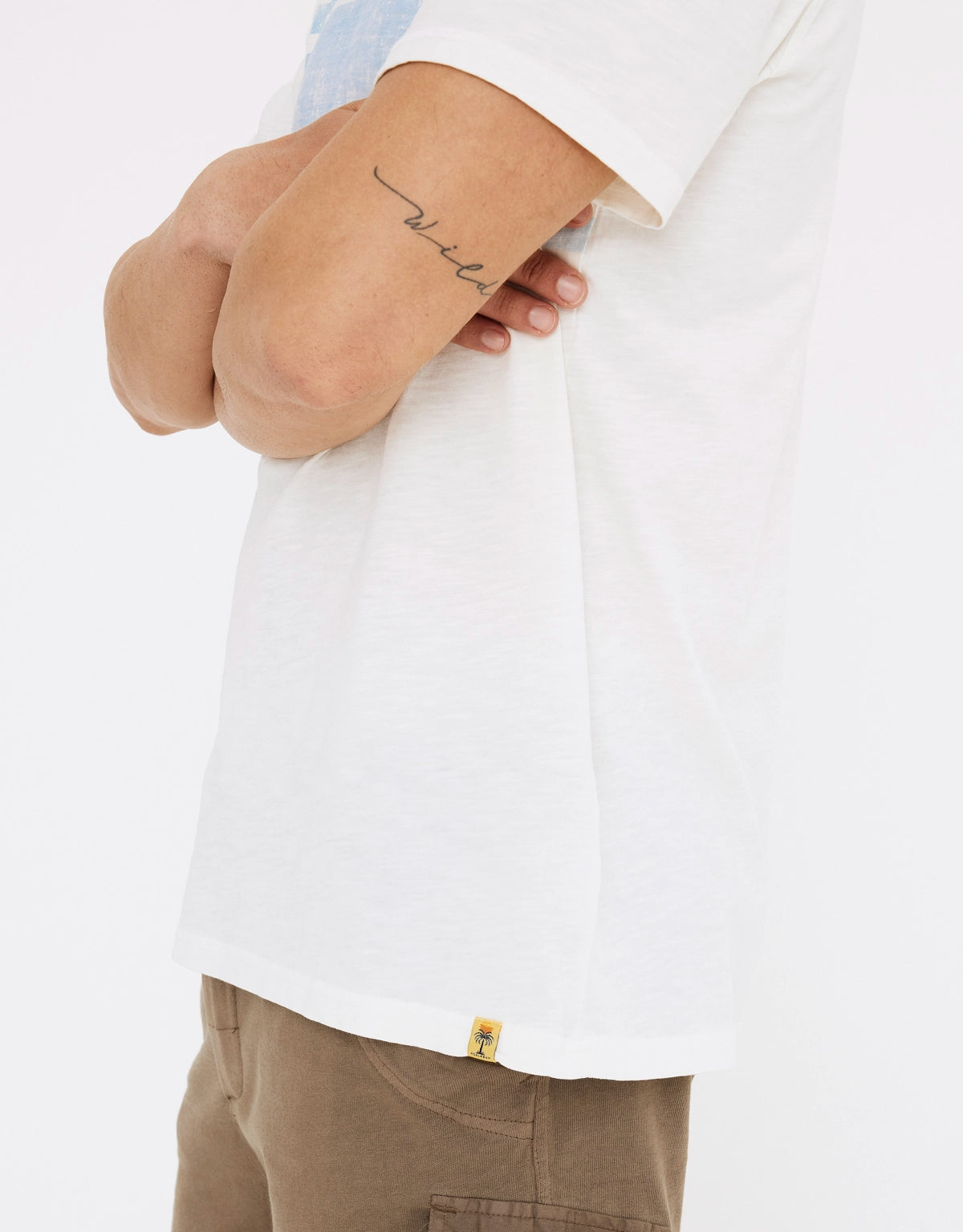 Camiseta blanca estampado rayas algodón 5