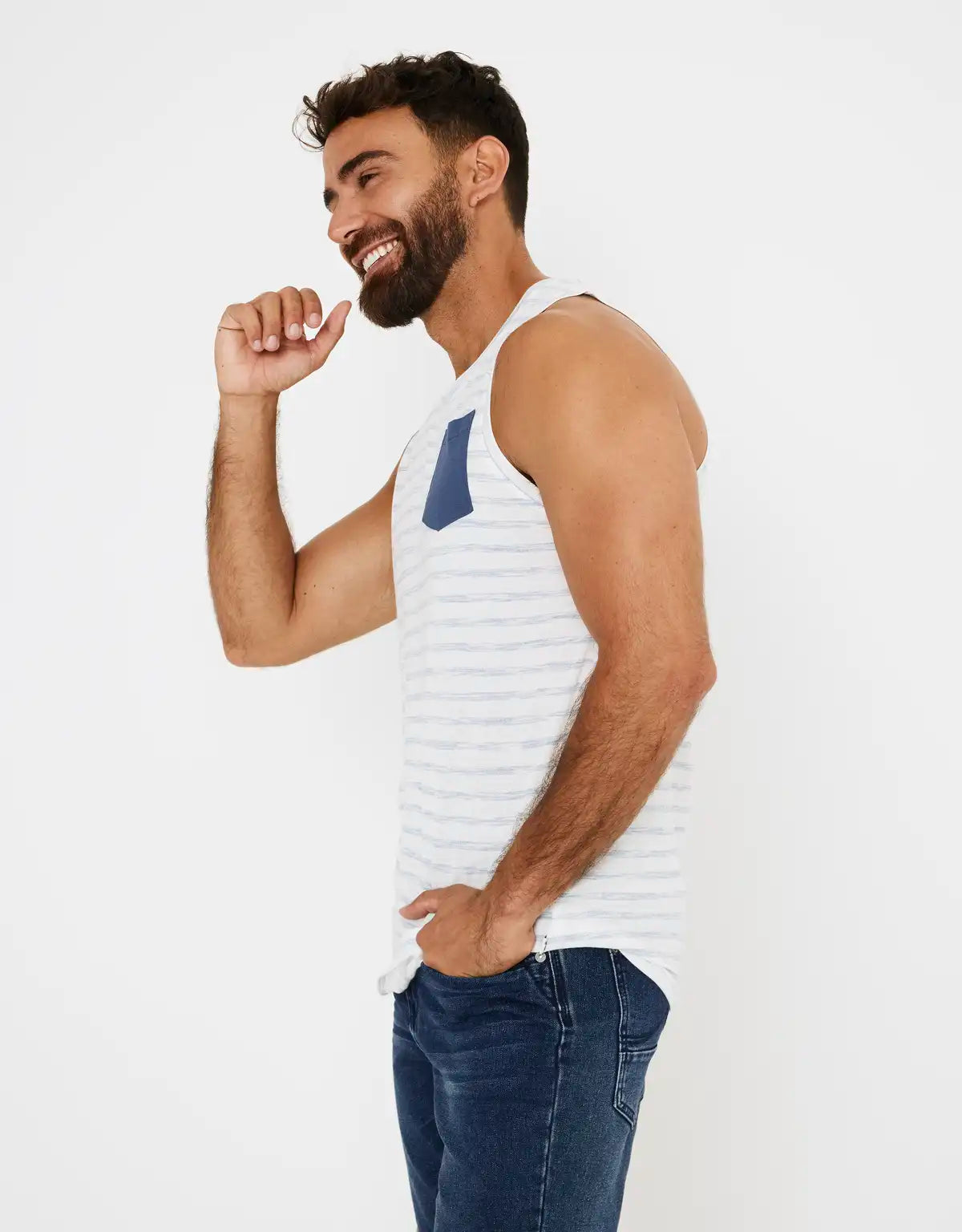 Camiseta tirantes algodón azul - Hast