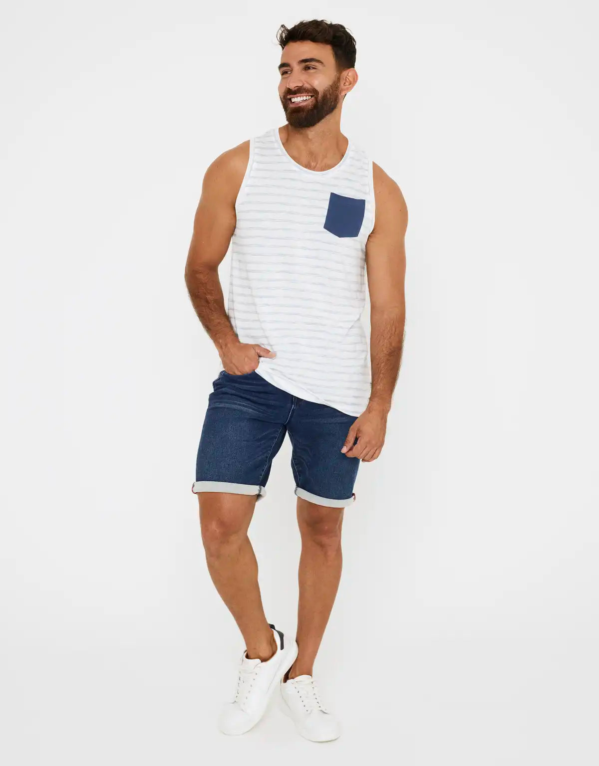 Camiseta tirantes algodón azul - Hast