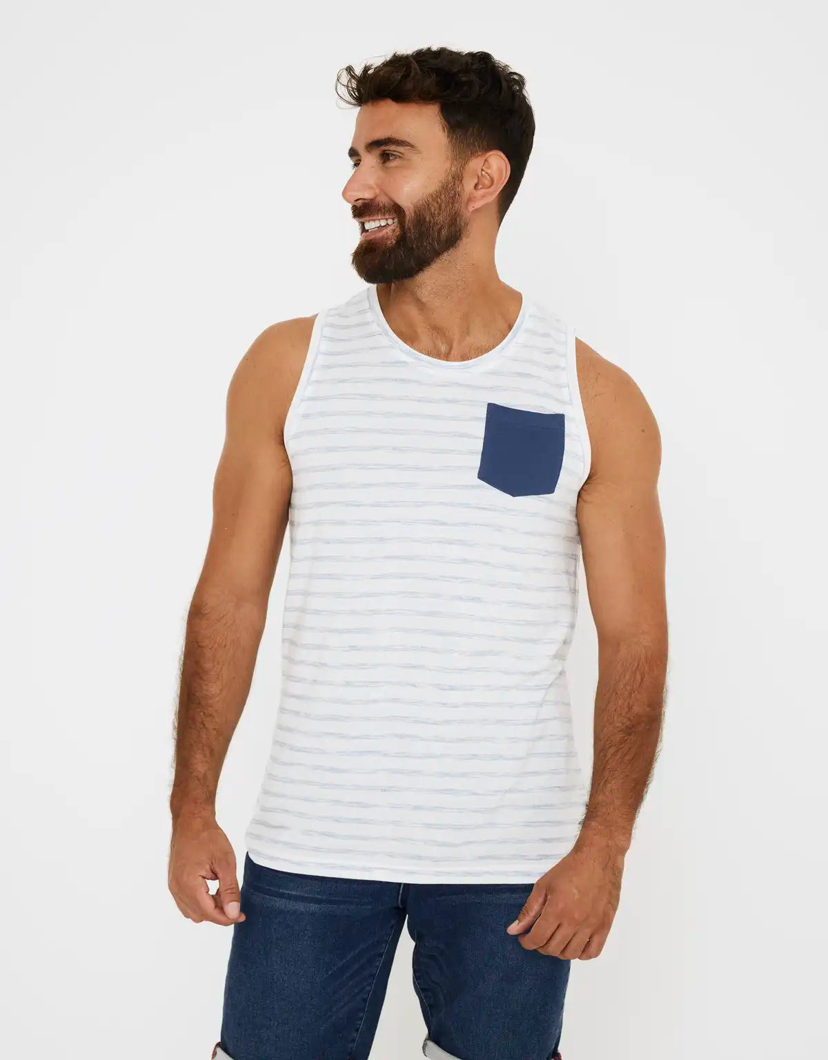 Camiseta tirantes algodón azul - Hast