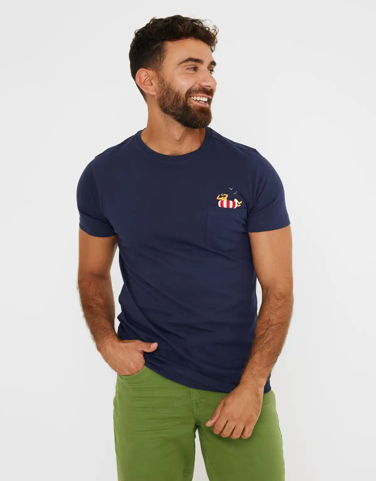 Camiseta Manga Corta Bordado Bolsillo - Barrol