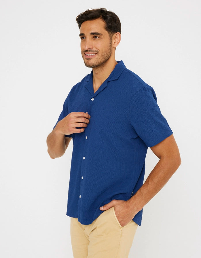 Camisa Manga Corta Azul - Berdún 3