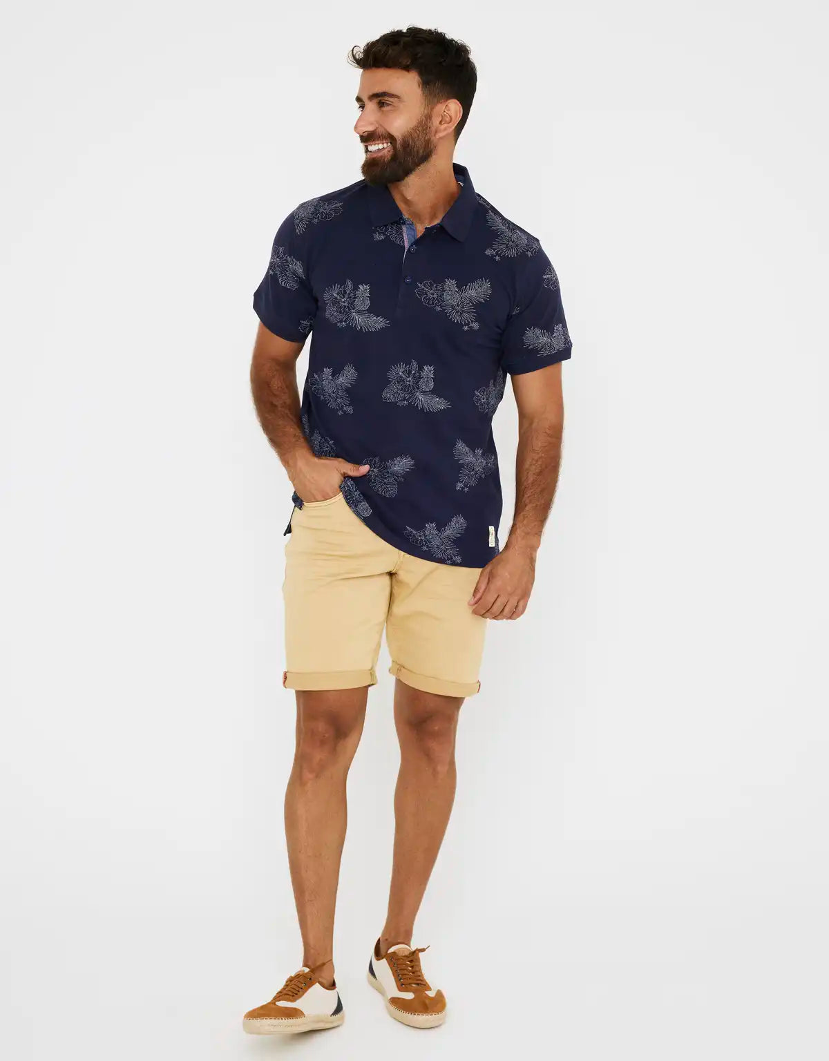 Polo Manga Corta Estampado - Pakiri