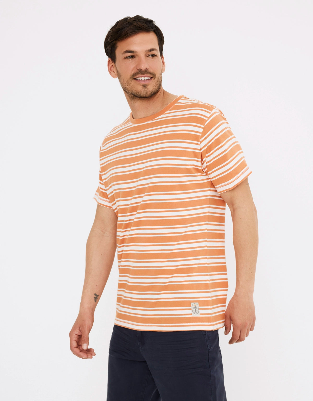 Camiseta Manga Corta Rayas Naranja- Hari 3