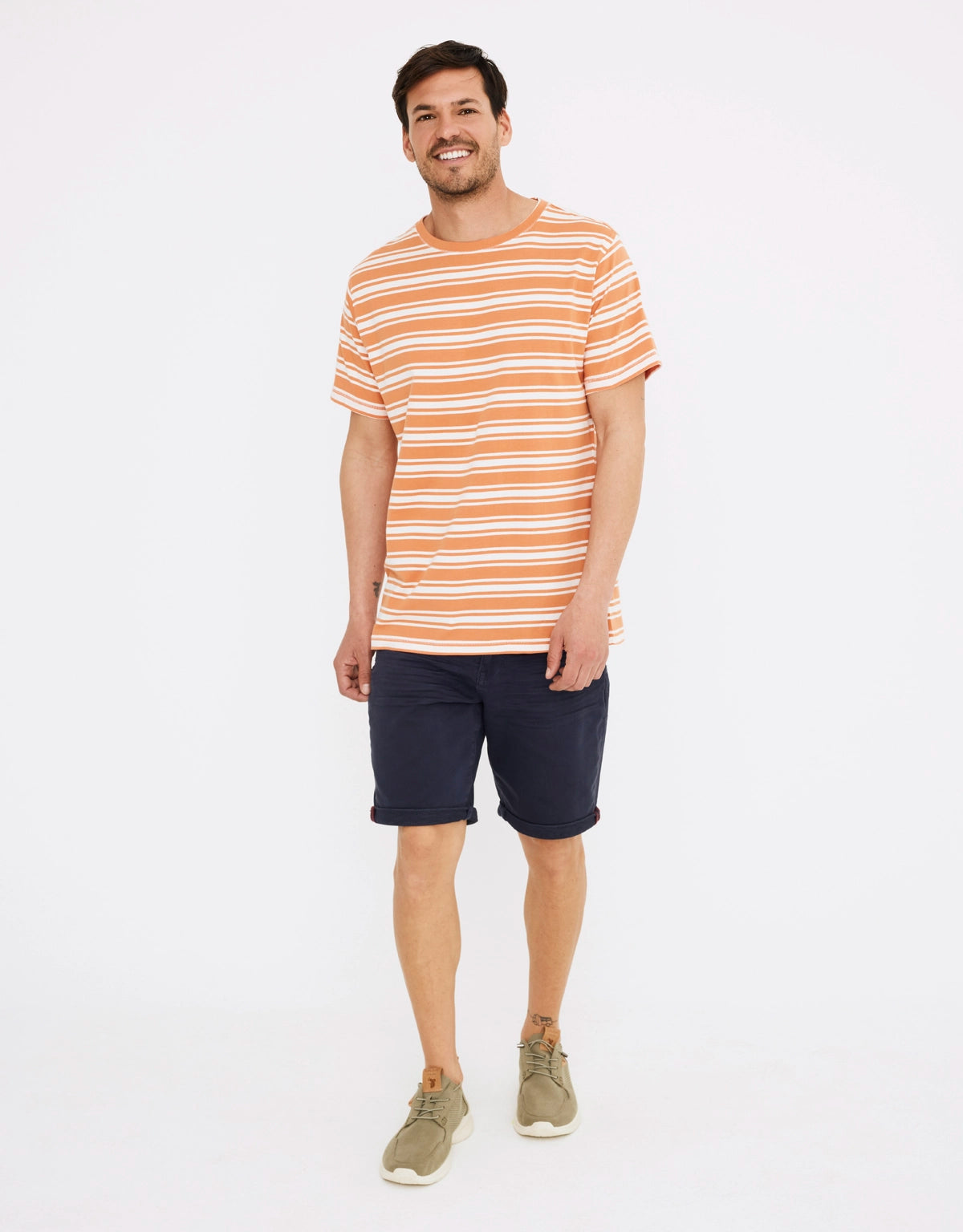 Camiseta Manga Corta Rayas Naranja- Hari 6