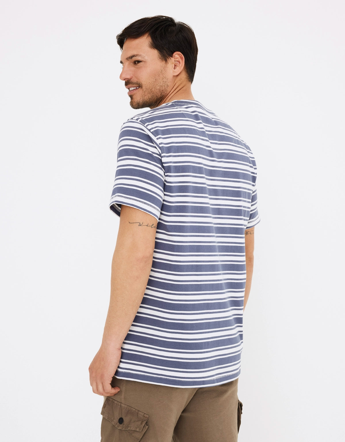 Camiseta Manga Corta Rayas Azul- Hari 2