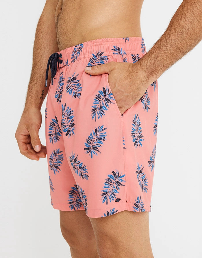 Short de bain régulier avec imprimé - Palmier