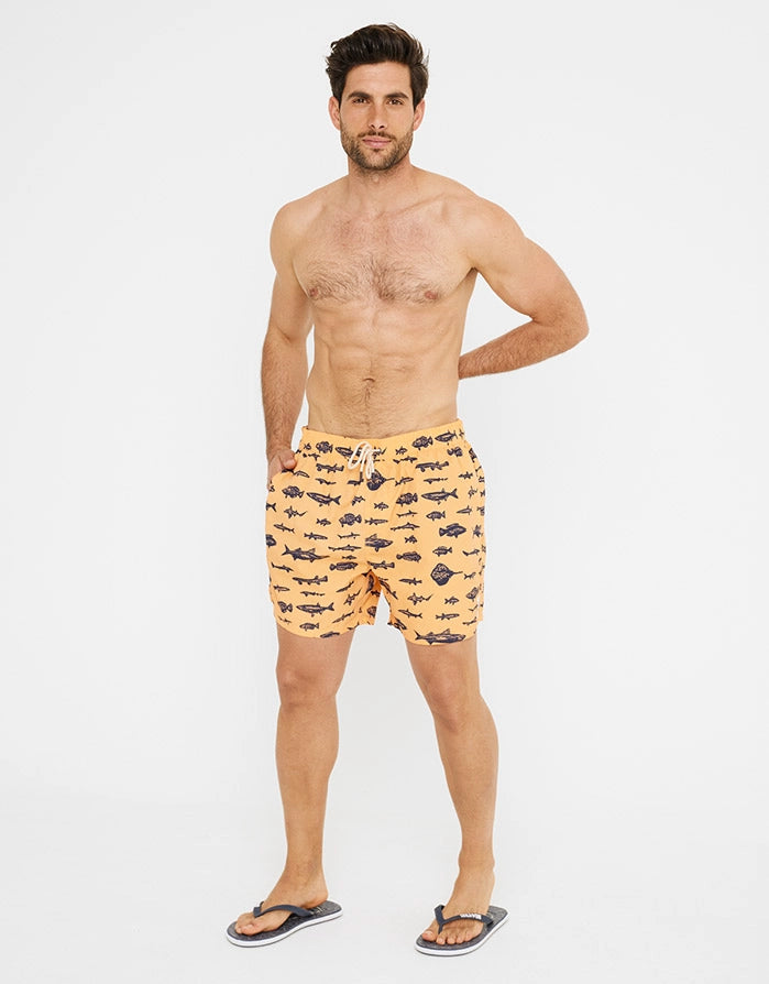 Bañador Corto Motivo Naranja - Fish